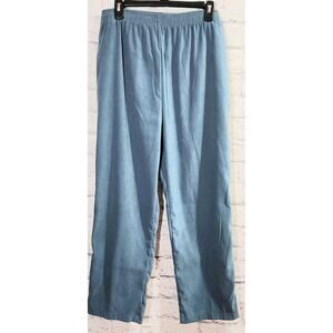 Draper's & Damon's Blue Pleated Pull On Pants PL Lightweight Soft Stretch